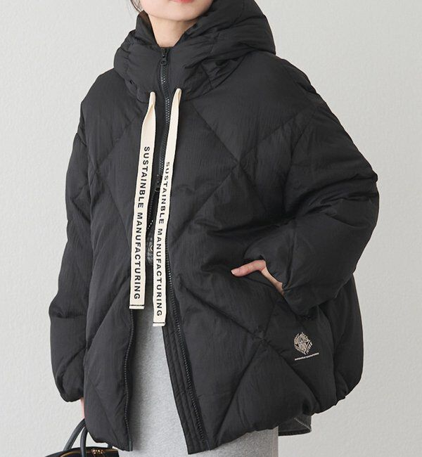  「リサイクルダウンジップアップフードジャケット」|テーラードジャケット|