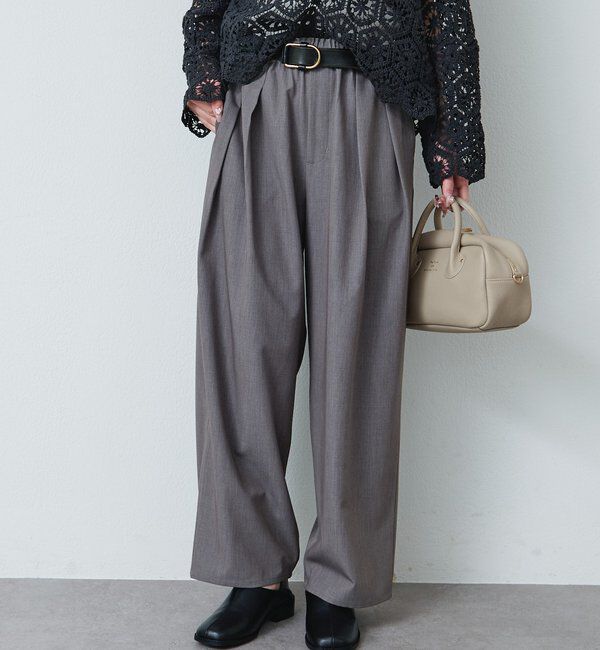  「【リニューアル】ツータックウエストゴムストレッチパンツ」|その他|