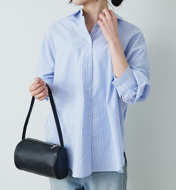  「ストライプオックスシャツ」|シャツ・ブラウス|ブルー系その他