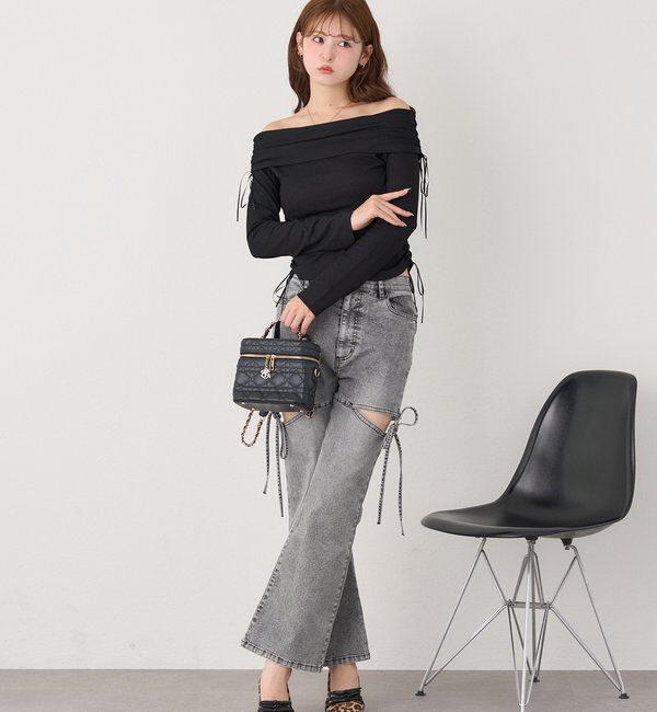  「サイドあき美脚ストレッチデニム」|その他|