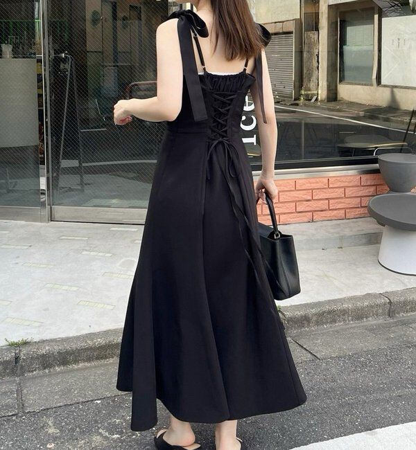  「【新色追加】着痩せ効果抜群/マイナス5キロ見えキャミワンピ」|ワンピース|