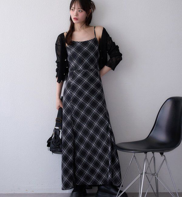  「【新色追加】着痩せ効果抜群/マイナス5キロ見えキャミワンピ」|ワンピース|