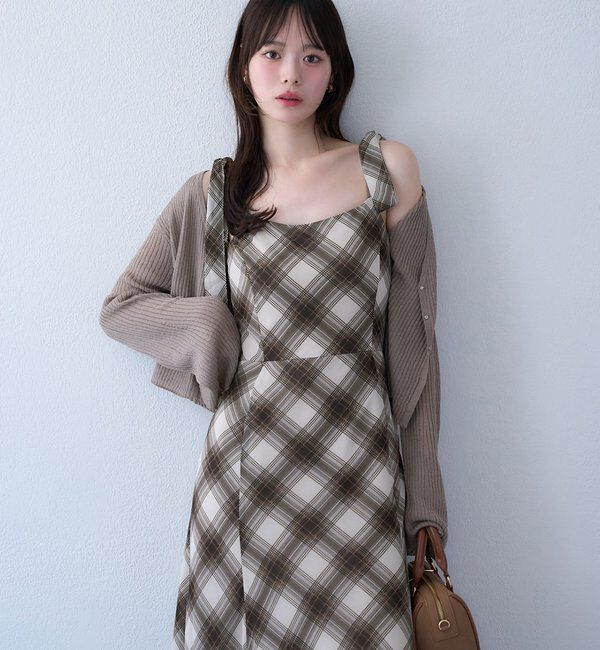  「【新色追加】着痩せ効果抜群/マイナス5キロ見えキャミワンピ」|ワンピース|