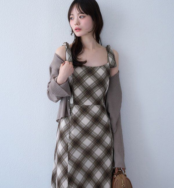  「【新色追加】着痩せ効果抜群/マイナス5キロ見えキャミワンピ」|ワンピース|