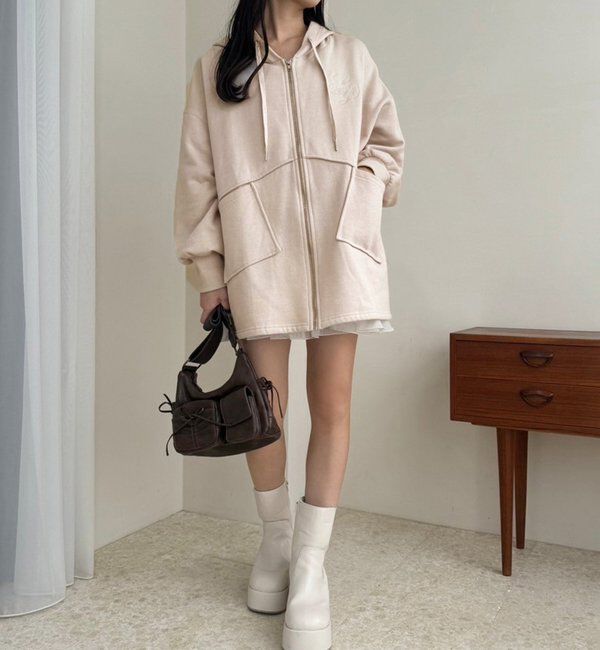  「【WEB限定】ビッグシルエットジップパーカー／裏毛」|プルオーバー|