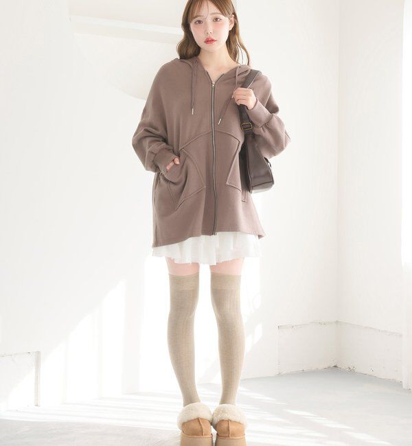  「【WEB限定】ビッグシルエットジップパーカー／裏毛」|プルオーバー|