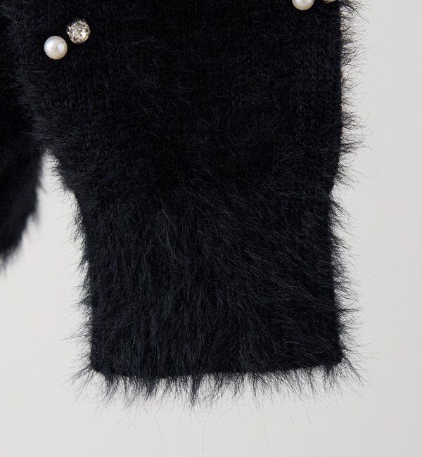  「ビジューフェザーロングカーデ」|ニット・セーター|