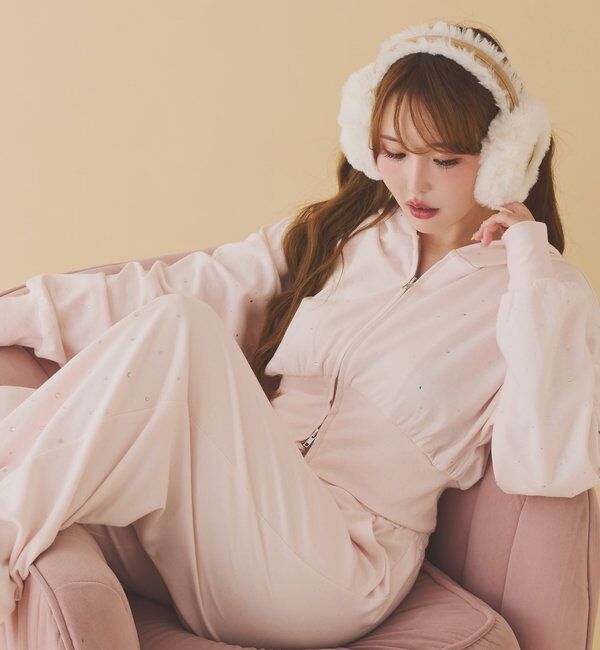  「刺繍入りフェイクムートンイヤーマフ」|その他|