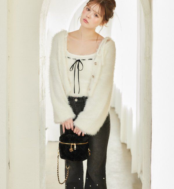  「milkyフェザーショートカーデ」|ニット・セーター|