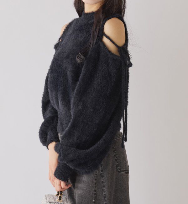  「2way肩あきシャギーニット」|ニット・セーター|