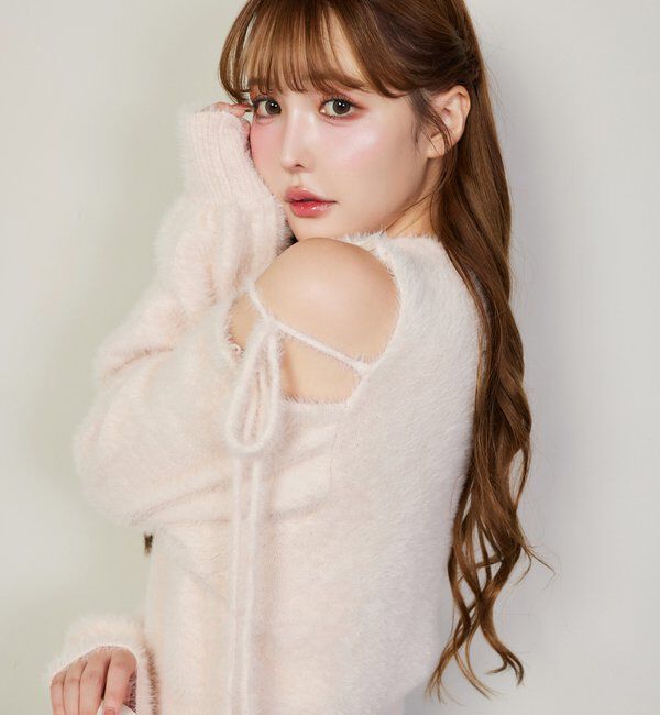  「2way肩あきシャギーニット」|ニット・セーター|