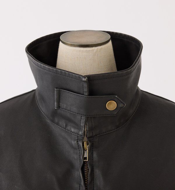  「ミドルエコレザージャケット」|テーラードジャケット|