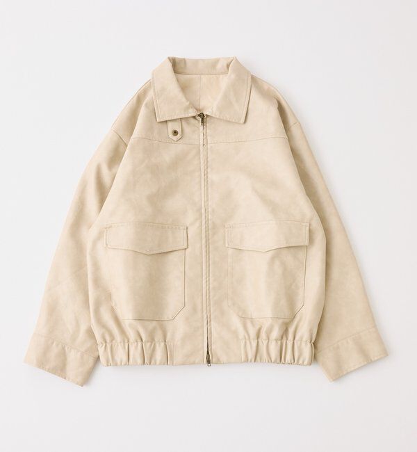  「ミドルエコレザージャケット」|テーラードジャケット|