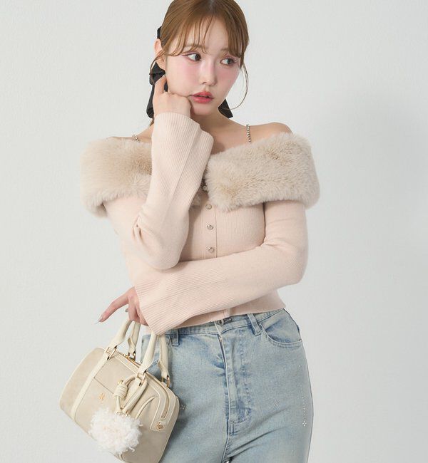  「【REVIVAL】ビジューファーニット」|ニット・セーター|