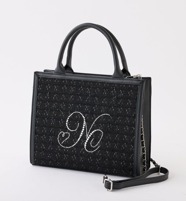  「ビジューロゴツイードミニトート」|ショルダー・メッセンジャー|