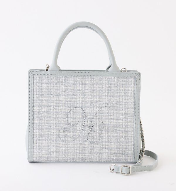  「ビジューロゴツイードミニトート」|ショルダー・メッセンジャー|