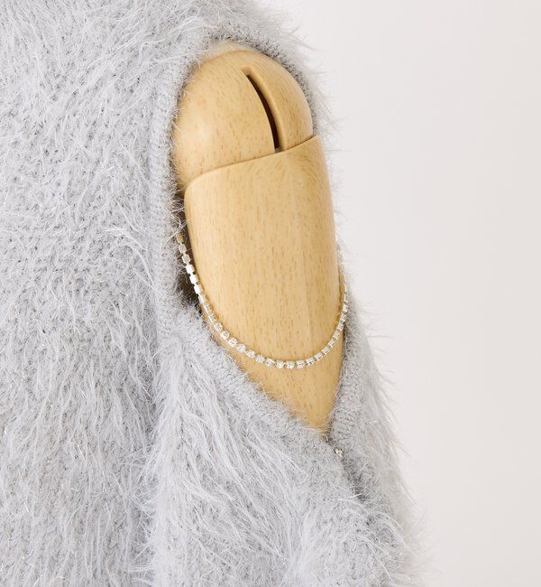  「肩あきビジューニットミニワンピ」|ワンピース|