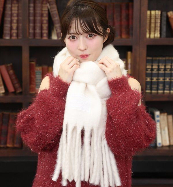  「肩あきビジューニットミニワンピ」|ワンピース|