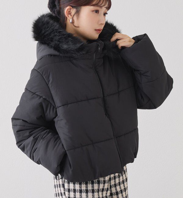  「ファー付きショートフェイクダウン」|ダウンベスト・ベスト|