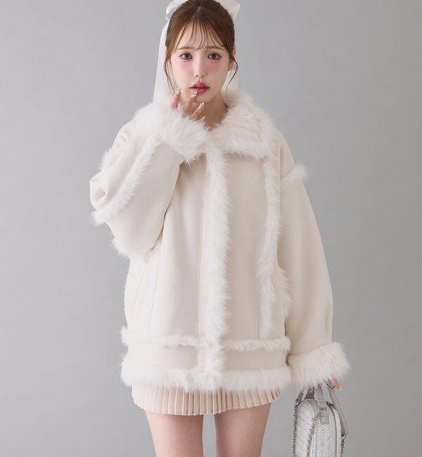  「フェイクムートンロングジャケット」|ダウンベスト・ベスト|