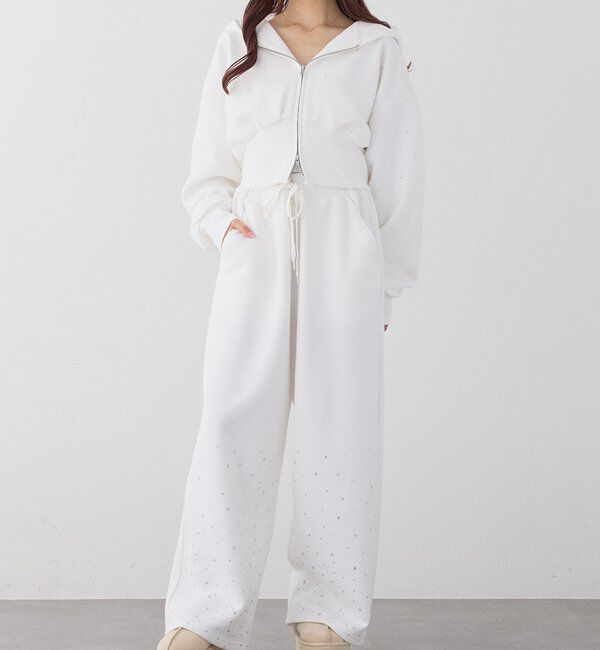  「【セットアップ可能】ビジューカットパンツ」|その他|