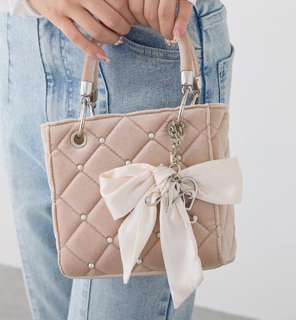  「チャーム付きキルティングミニバッグ」|ショルダー・メッセンジャー|