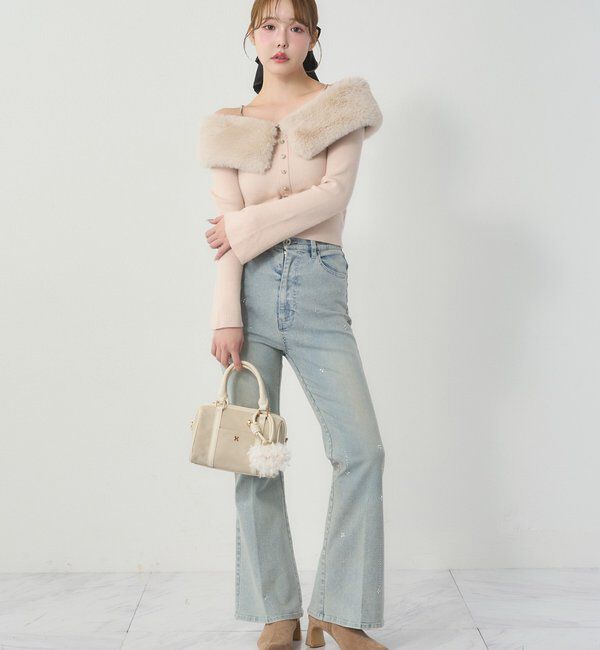  「美脚ラインストーンデニムパンツ」|その他|