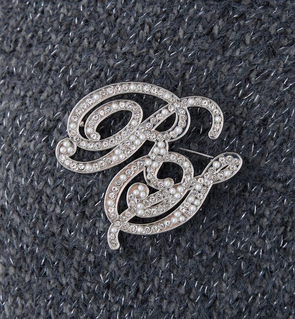  「ブローチ付きベロアモールミニニットワンピース」|ワンピース|