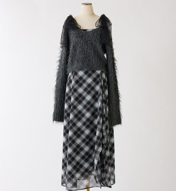  「肩リボンニットセットワンピース」|ワンピース|