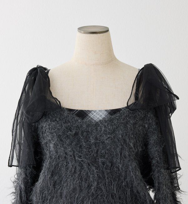  「肩リボンニットセットワンピース」|ワンピース|