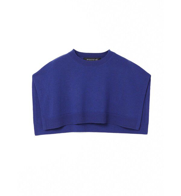 mizuiro ind「mizuiro ind ショートポンチョ」|ベスト・ジレ|ブルー