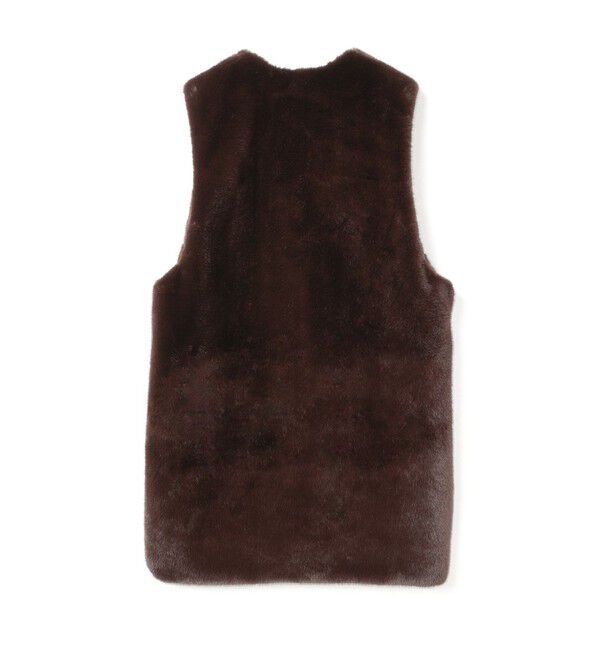 mizuiro ind「mizuiro ind ファーボアリバーシブルロングベスト」|ベスト・ジレ|