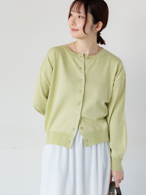 Te chichi TERRASSE「金釦クルーネックカーディガン」|カーディガン|イエロー