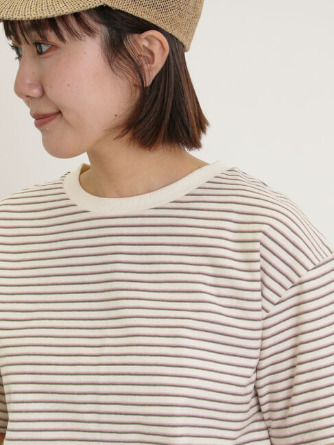 Samansa Mos2「カス残しマルチボーダーTシャツ」|Tシャツ・カットソー|