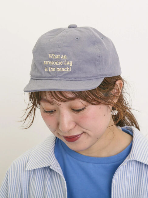 Samansa Mos2「【消臭効果】ロゴ刺繍キャップ」|その他|ブルー