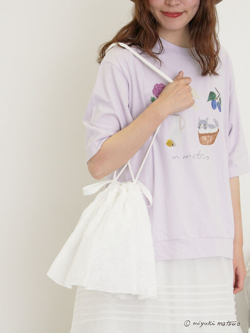 Samansa Mos2「【miyuki matsuo&times;Samansa Mos2】刺繍バッグ」|その他|オフホワイト