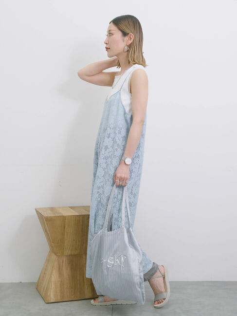 Samansa Mos2 blue「メッシュレースキャミワンピース」|ワンピース|