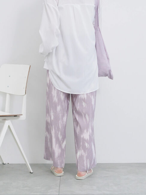 Samansa Mos2 blue「【接触冷感】水彩柄イージーパンツ」|その他|