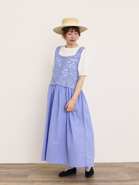 Samansa Mos2「【S/Mサイズ】かぎ針編み風ビスチェワンピース」|ワンピース|