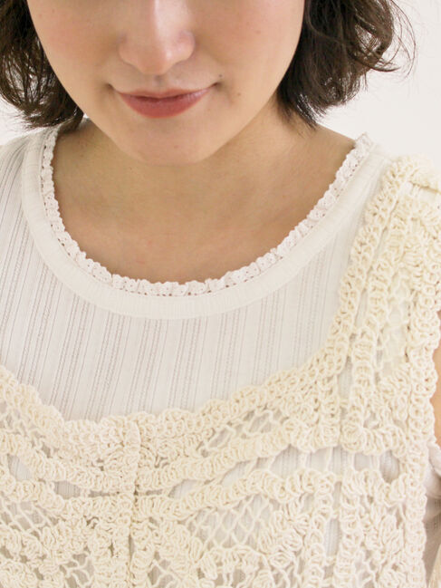 Samansa Mos2「【S/Mサイズ】かぎ針編み風ビスチェワンピース」|ワンピース|