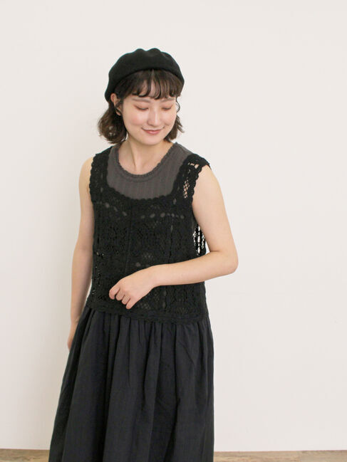Samansa Mos2「【S/Mサイズ】かぎ針編み風ビスチェワンピース」|ワンピース|
