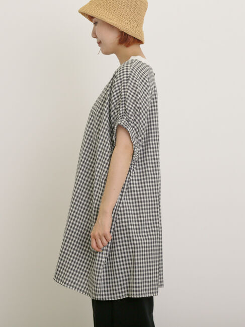 Samansa Mos2「袖口ギャザー前後2WAYチュニック」|シャツ・ブラウス|