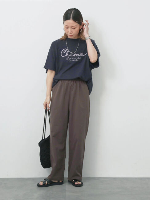 Samansa Mos2 blue「ハイウエストワイドイージーパンツ」|その他|