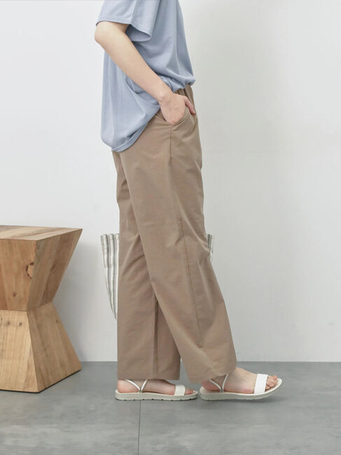 Samansa Mos2 blue「ハイウエストワイドイージーパンツ」|その他|