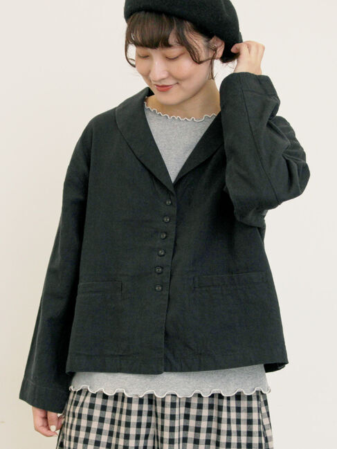 Samansa Mos2「【Cross&times;Linen】ショールカラージャケット」|その他|