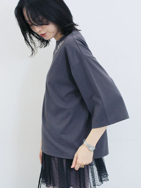 Samansa Mos2 blue「ペプラムロングタンクトップ」|Tシャツ・カットソー|ブラック