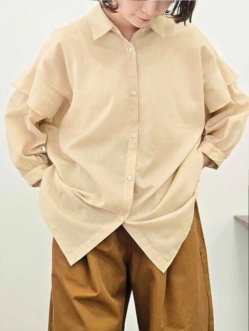 SM2「肩フリル切替シャツ」|シャツ・ブラウス|ベージュ