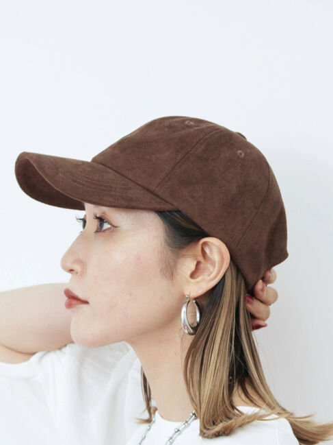 Samansa Mos2 blue「スエードロゴ刺繍キャップ」|その他|