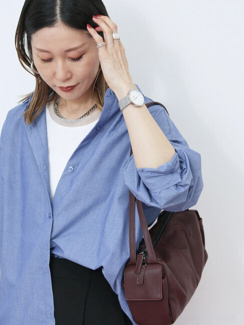 Samansa Mos2 blue「ダブルストラップミニバッグ」|その他|