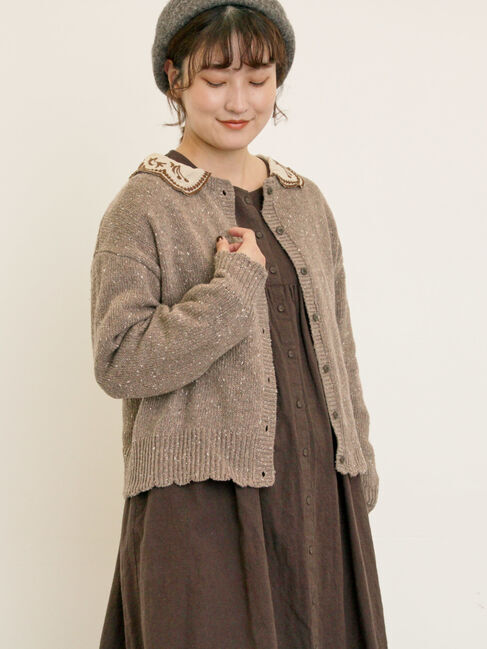 Samansa Mos2「【マカベアリス&times;Samansa Mos2】刺繍カーディガン」|カーディガン|